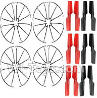 Wltoys Q222K Q222G Parts-13 Outer protect frame(16pcs) & Propellers(12pcs),Wltoys Q222K Q222G RC Drone Spare parts,Q222K RC Quadcopter Accessories,Q222G headless mode Replacement parts